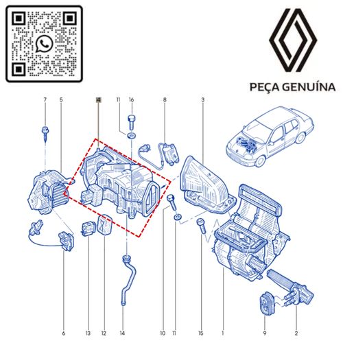RN 206895 7701206895 Caixa Evaporadora Ar Cond Clio 2001 3